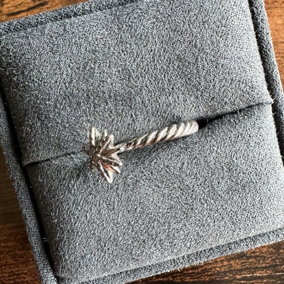 David Yurman Petite Starburst Ring in Sterling Silver w/ Diamonds - Size 5.5 - Picture 6 of 15